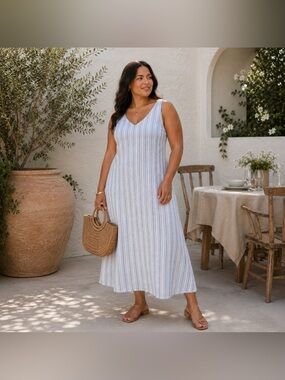 red linen wrap dress Wrap Linen Long Robe Dress, Plus Sizes – Old Linen Mill main image 1